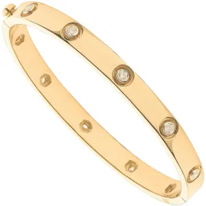 Diamond Screw Bangle 1.00ct H-VS Quality in 18K Yellow Gold