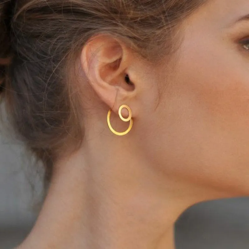 Double Ring Jacket Earrings