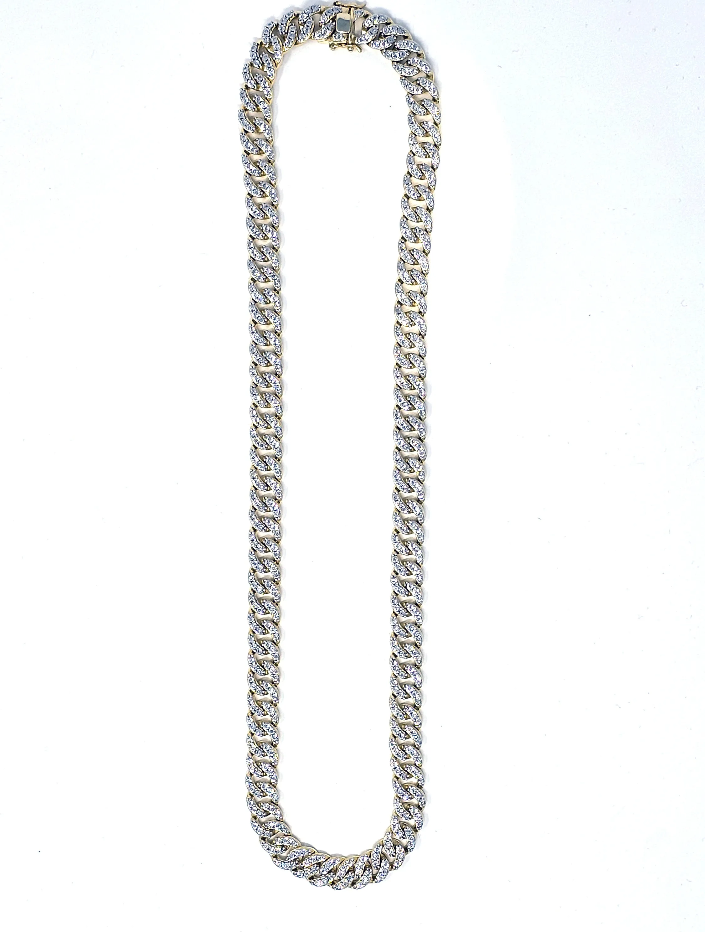 Elegant 925 Silver & 1.70 CTW Diamond Curb Chain: Timeless Luxury