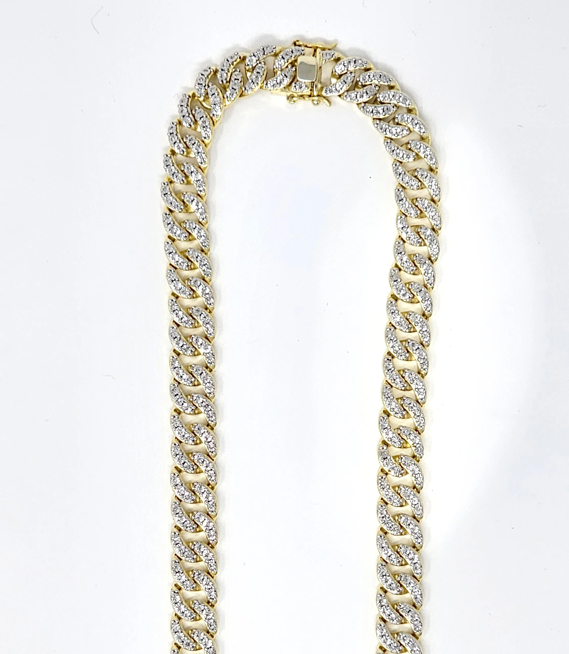 Elegant 925 Silver & 1.70 CTW Diamond Curb Chain: Timeless Luxury