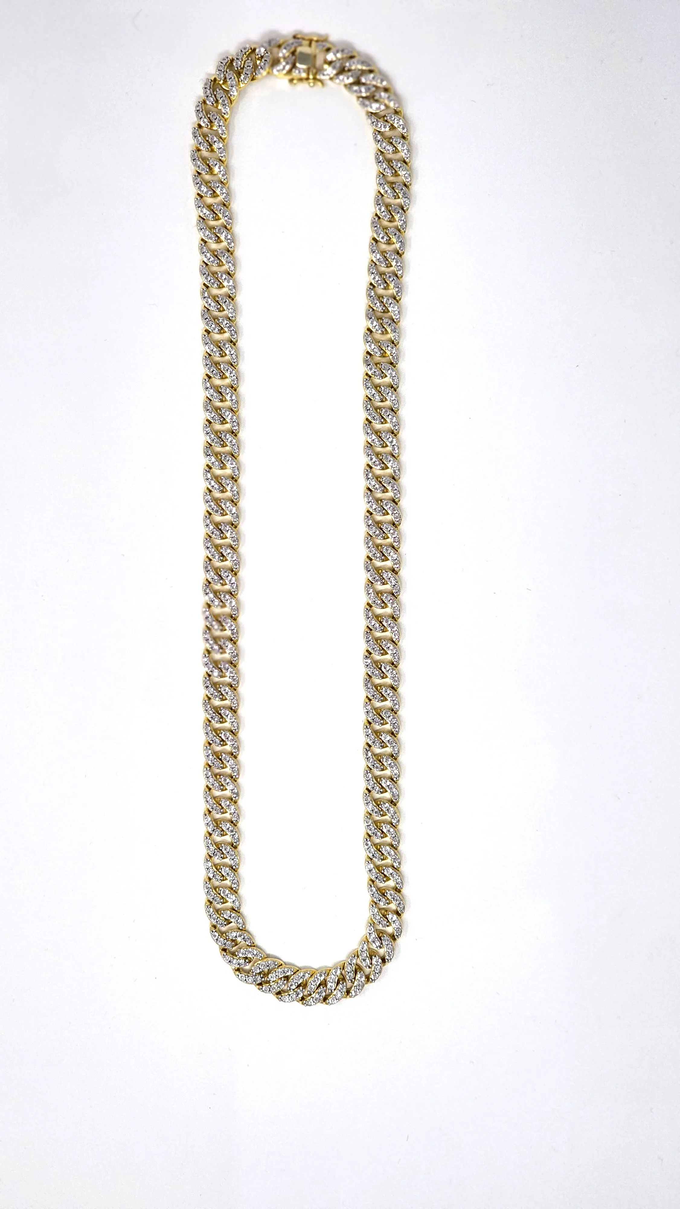 Elegant 925 Silver & 1.70 CTW Diamond Curb Chain: Timeless Luxury