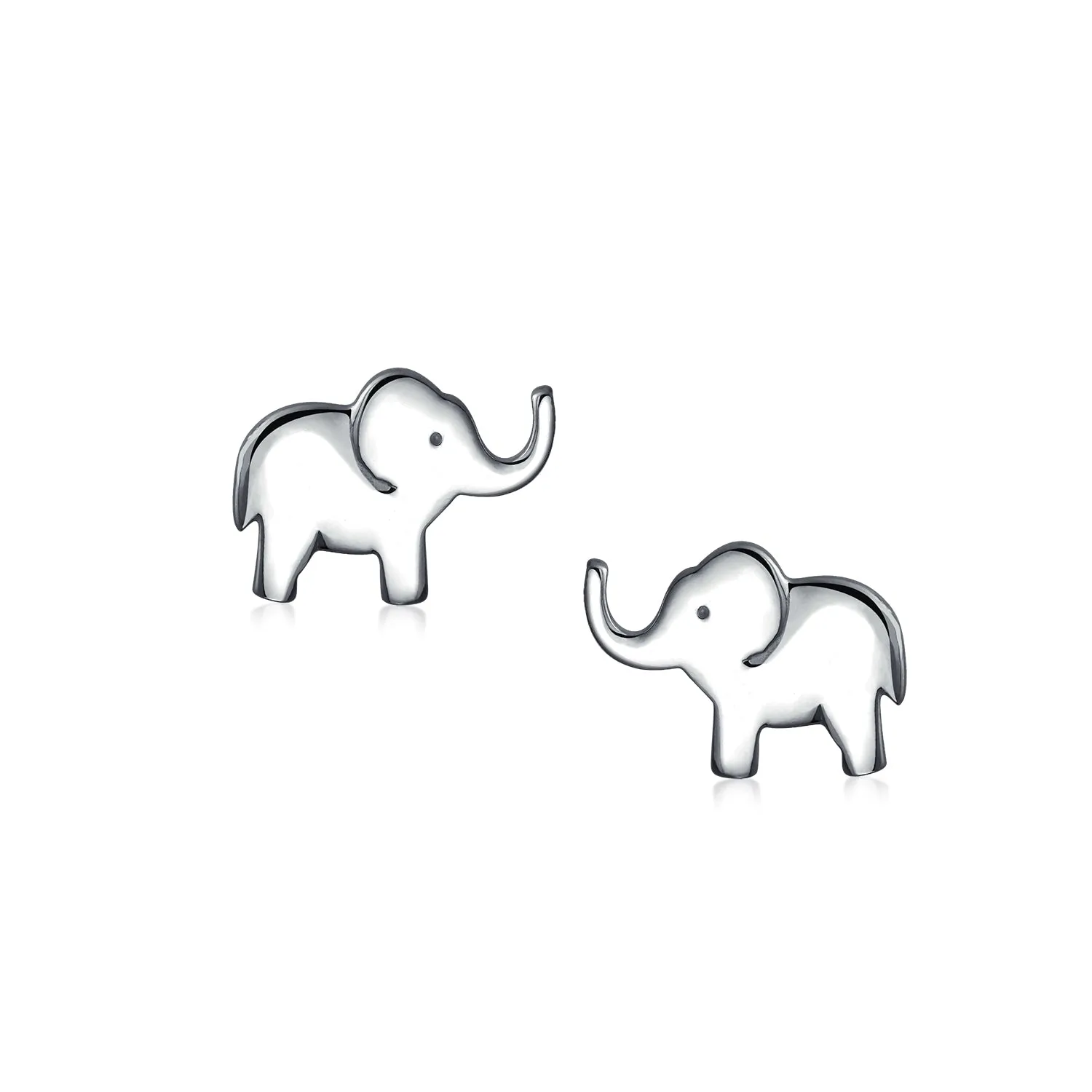 Elephant Wisdom Zoo Animal Lover Stud Earrings .925 Sterling Silver