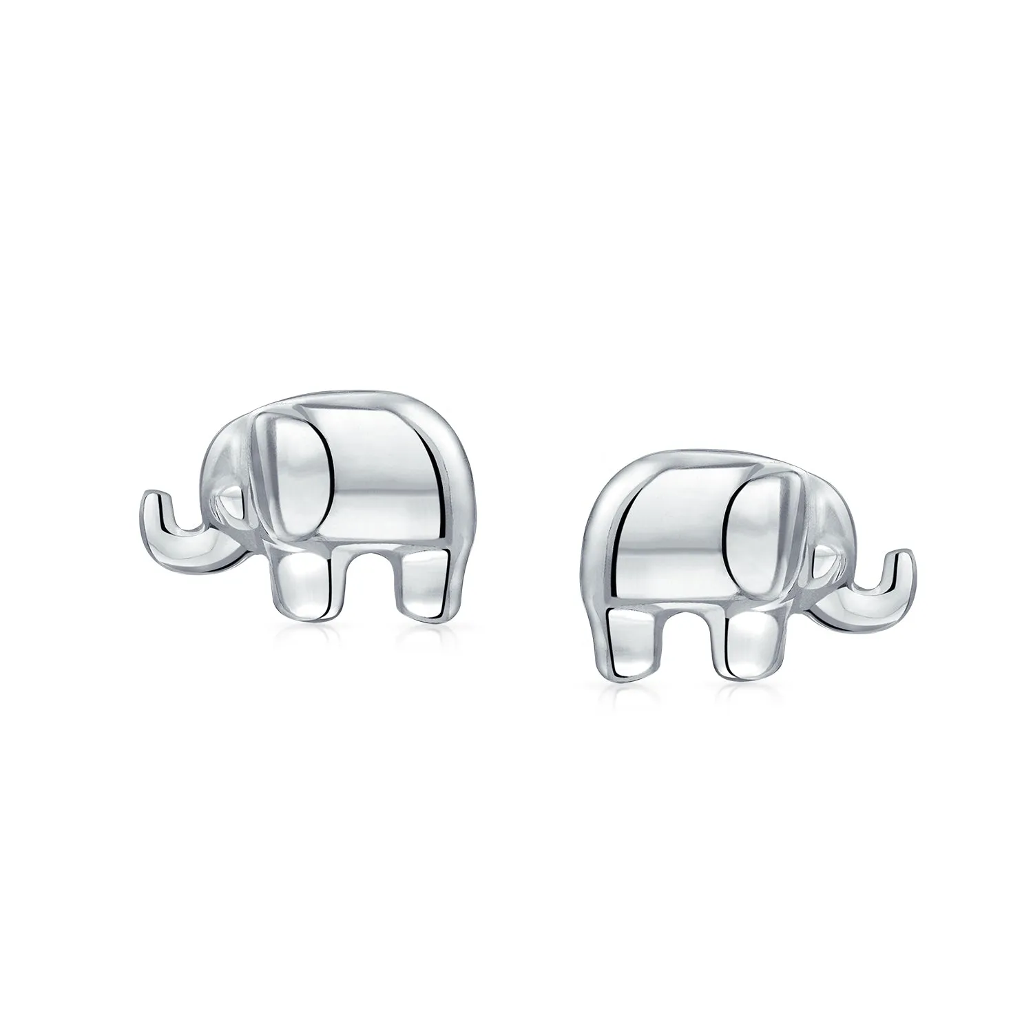 Elephant Wisdom Zoo Animal Lover Stud Earrings .925 Sterling Silver