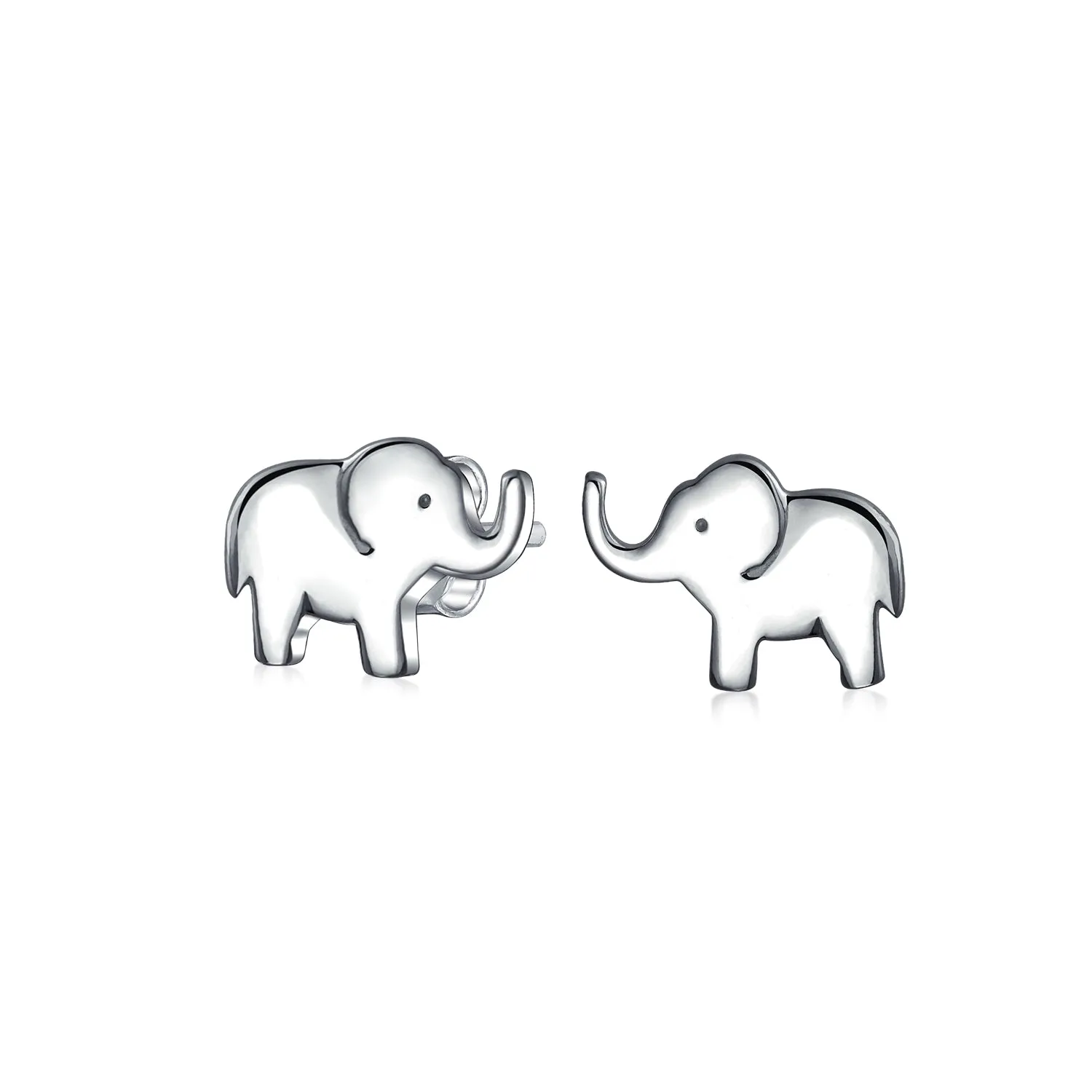 Elephant Wisdom Zoo Animal Lover Stud Earrings .925 Sterling Silver