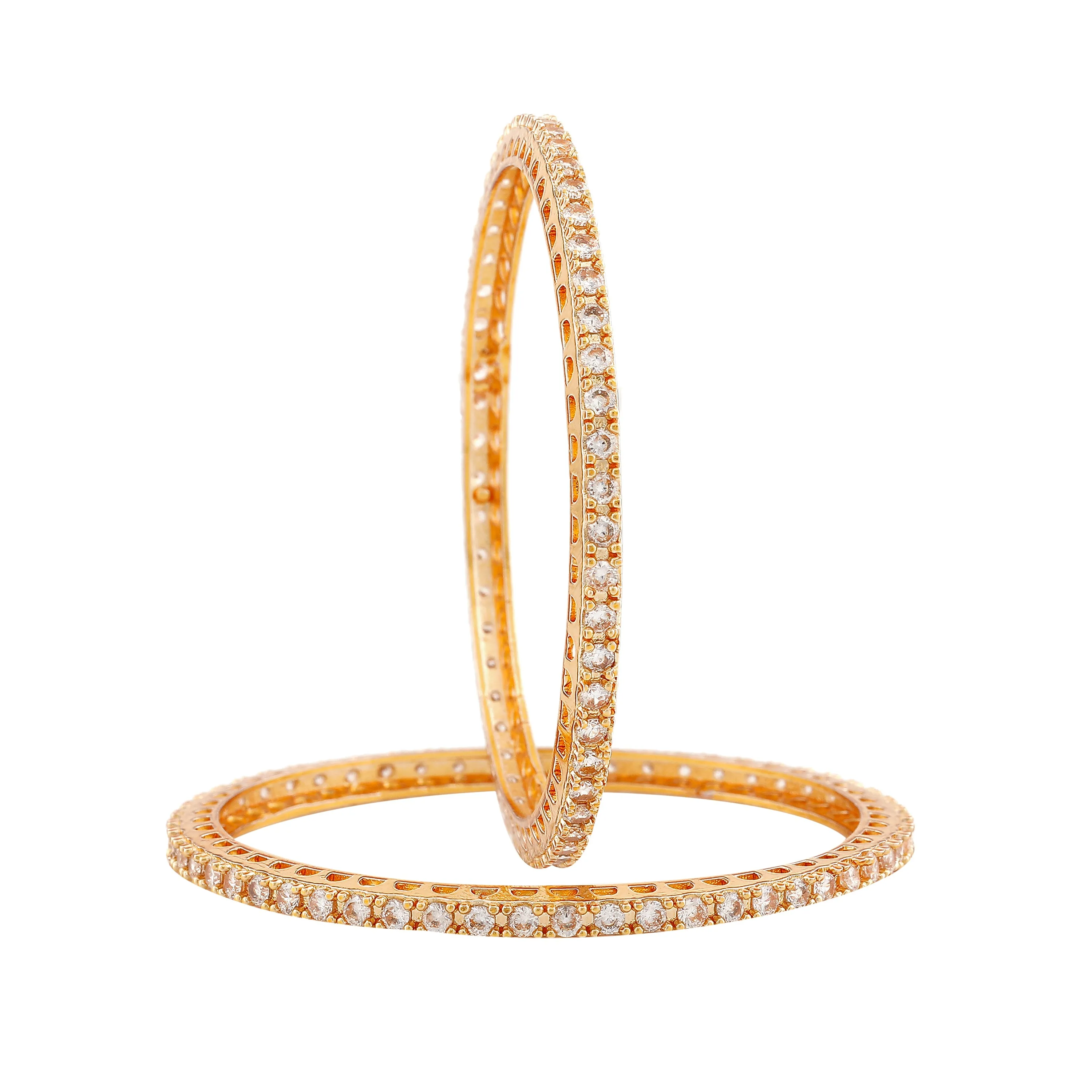 Estele Gold Plated CZ Ravishing Designer Bangles for Women