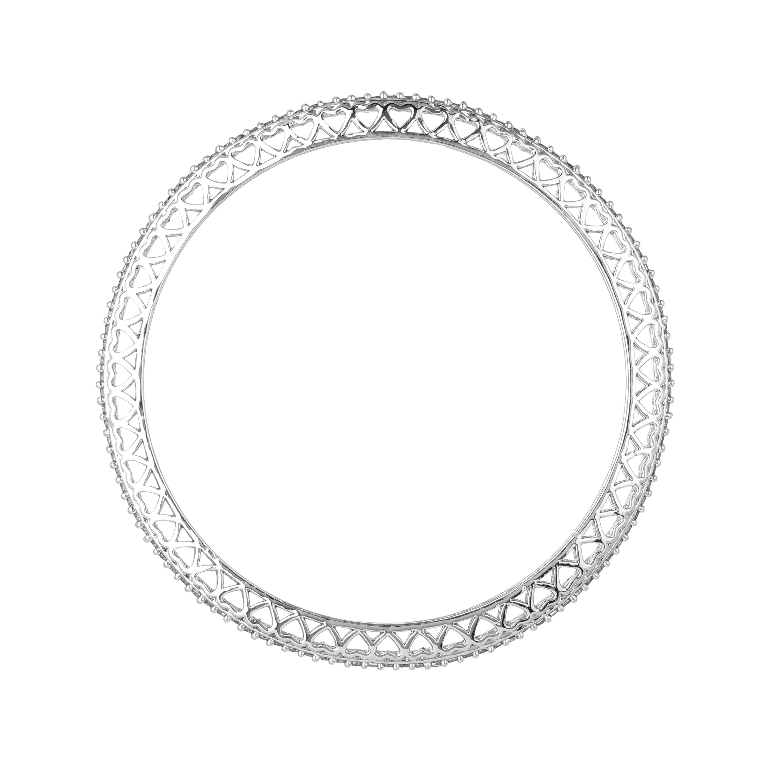 Estele Rhodium Plated Shining White American Diamond Bangles for Women| Available in 2:6 & 2:8 Sizes |A Sparkling Jewelry Choice for Every Occasion