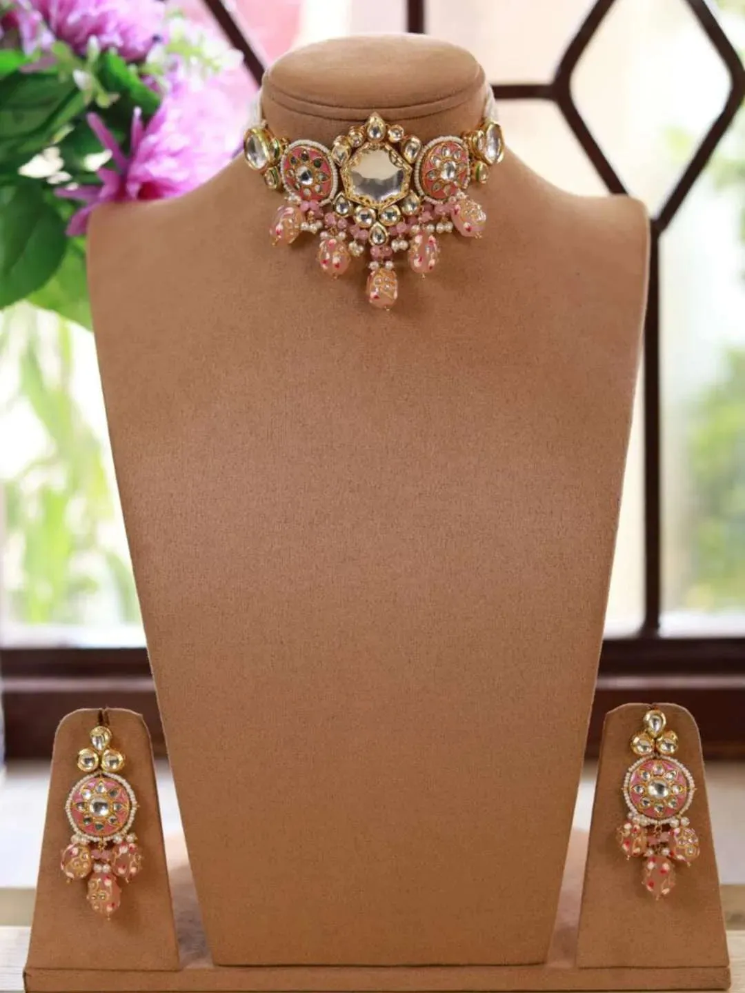 Ethereal Charm Kundan Choker Necklace Set