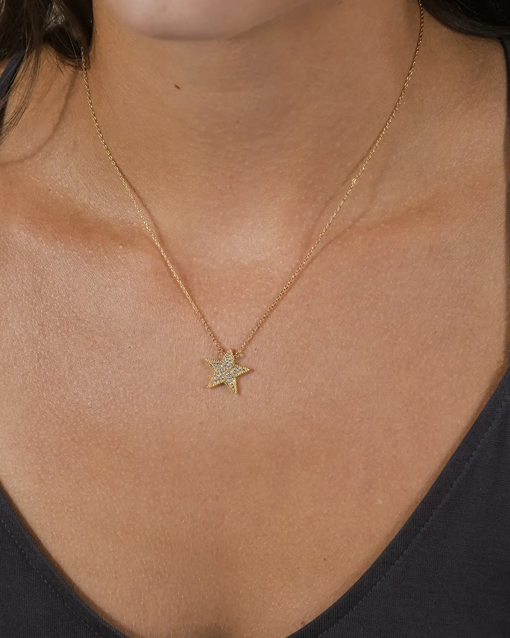 Everyday CZ Star Pendant Necklace