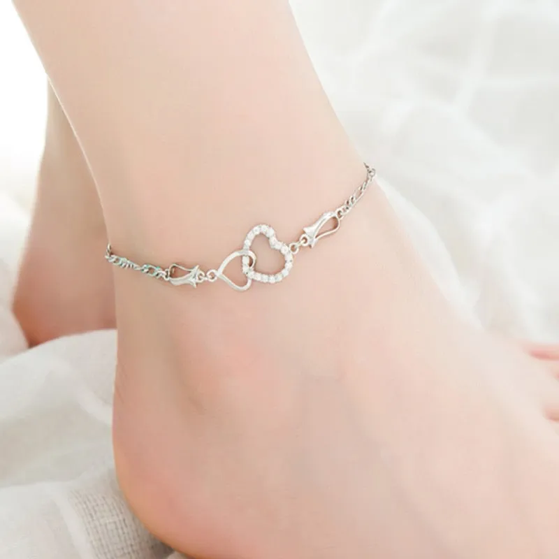 Fashion Bohemian Anklet For Women Gold Leg Chain Big Rhinestone Anklet