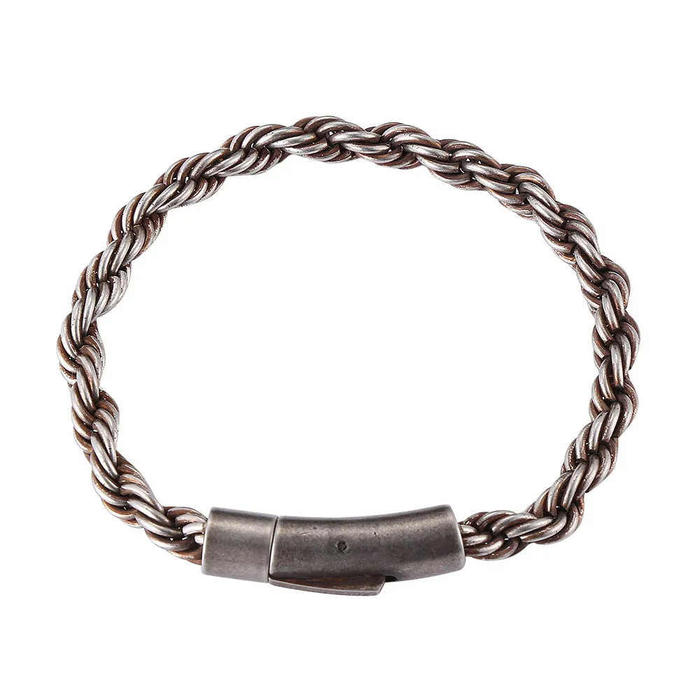 Fashionable And Simple Men's Twist Stainless Steel Bracelet