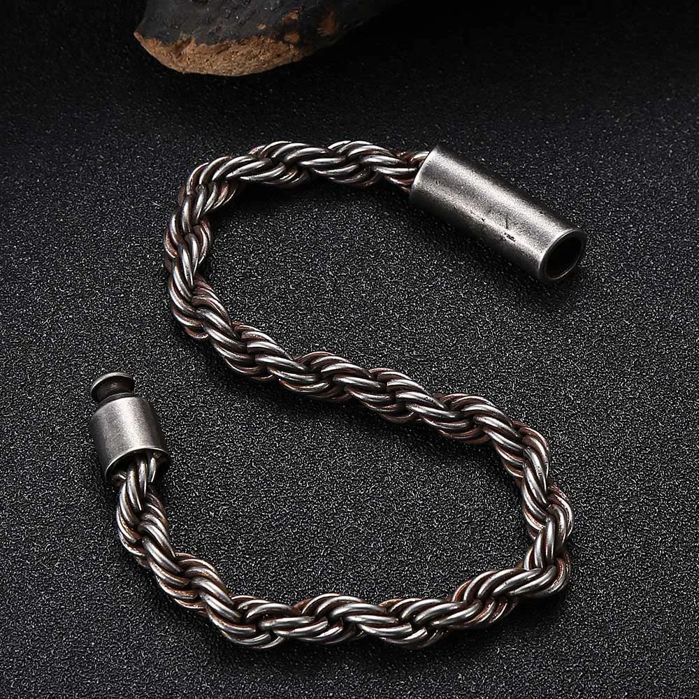 Fashionable And Simple Men's Twist Stainless Steel Bracelet