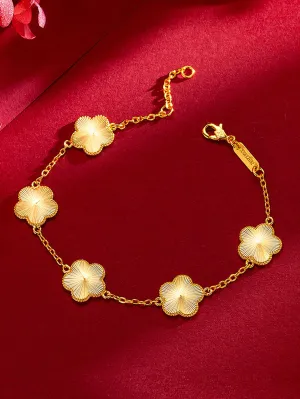 Fashionable Flower Decor Chain Bracelet for Women for Gift