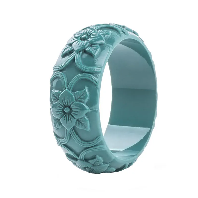 Fashionable Personality Flower Carved Resin Bracelet, Vintage Exquisite Jewelry