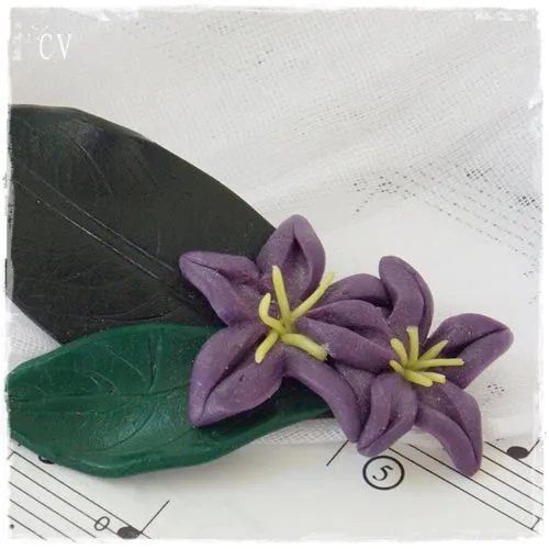 Flower Polymer Clay Brooch