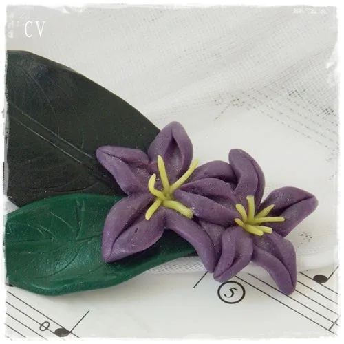 Flower Polymer Clay Brooch