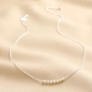 Freshwater Pearl Chain Necklace in Silver