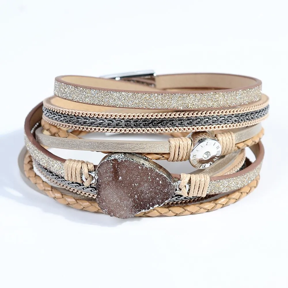 Gabbie Leather Unisex Wrap Bangle Bracelet