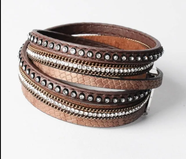 Gabbie Leather Unisex Wrap Bangle Bracelet