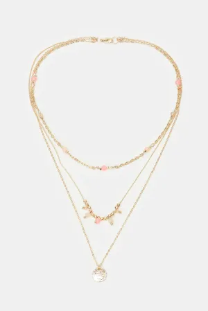 Girls Gold Layered Necklace