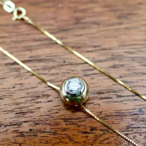 Globe 14k Gold and Diamond Necklace