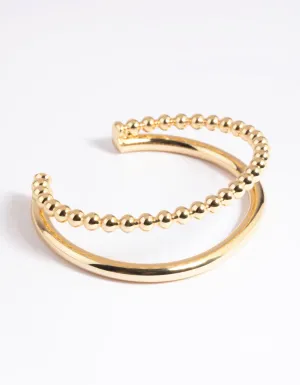 Gold Plated Chain Cuff Bangle Bracelet