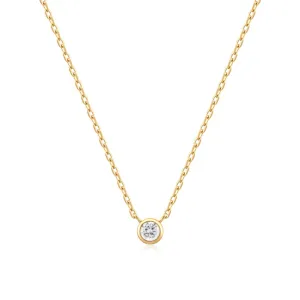 Gold Plated Cubic Zirconia Solitaire Necklace by Ania Haie