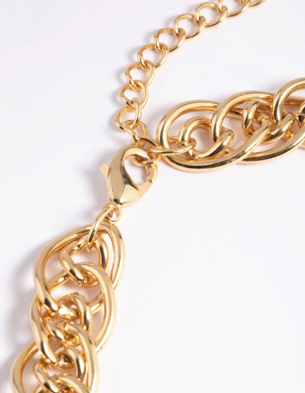 Gold Plated Oval Link Chain Necklace