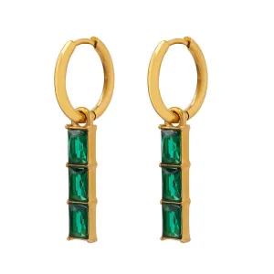 Golden Glow Bar Earrings - Sleek Titanium Steel Design - Stylish Accessories with a Unique Twist