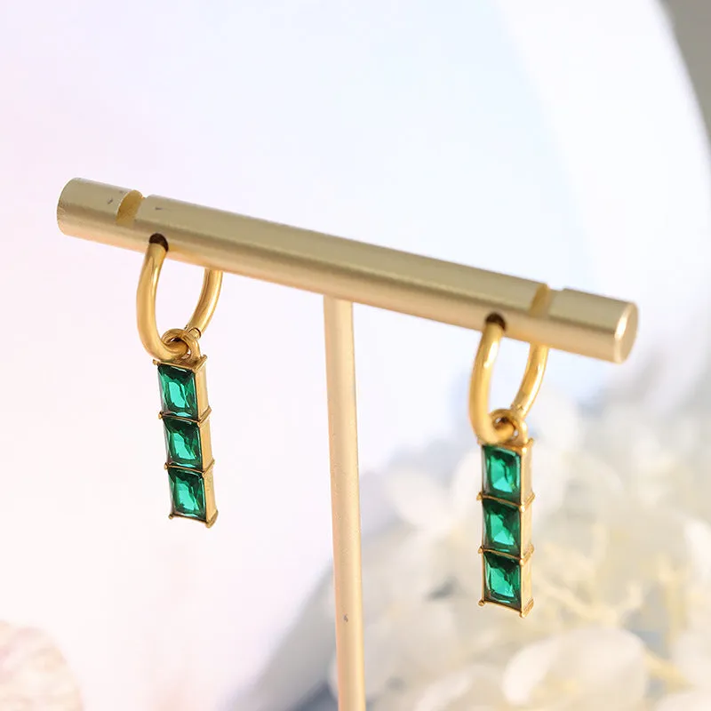 Golden Glow Bar Earrings - Sleek Titanium Steel Design - Stylish Accessories with a Unique Twist