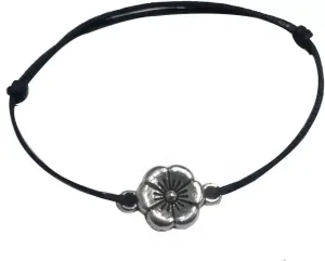 Gurjari Jewellers Gurjari Adjustable Black Thread Anklet with Oxidised FLOWER Brouch for Girls Cotton Dori, Metal Anklet