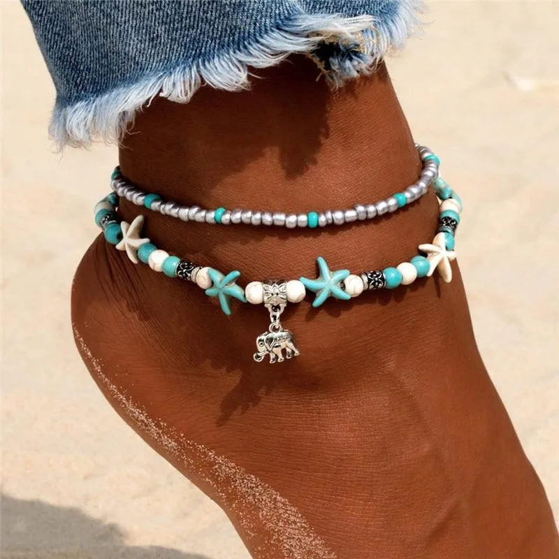 Handmade Bohemian Starfish Anklets