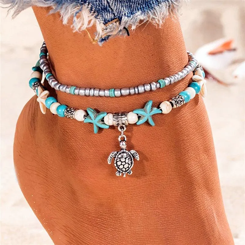 Handmade Bohemian Starfish Anklets