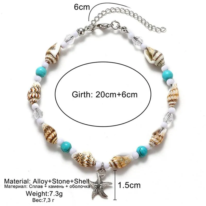 Handmade Bohemian Starfish Anklets