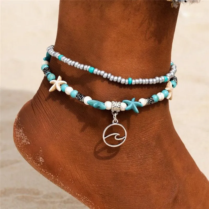 Handmade Bohemian Starfish Anklets