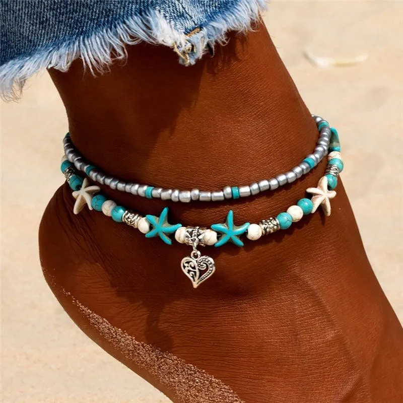 Handmade Bohemian Starfish Anklets