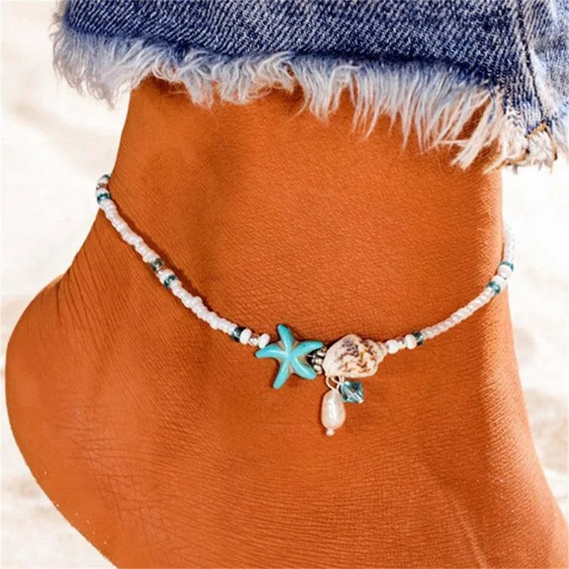 Handmade Bohemian Starfish Anklets