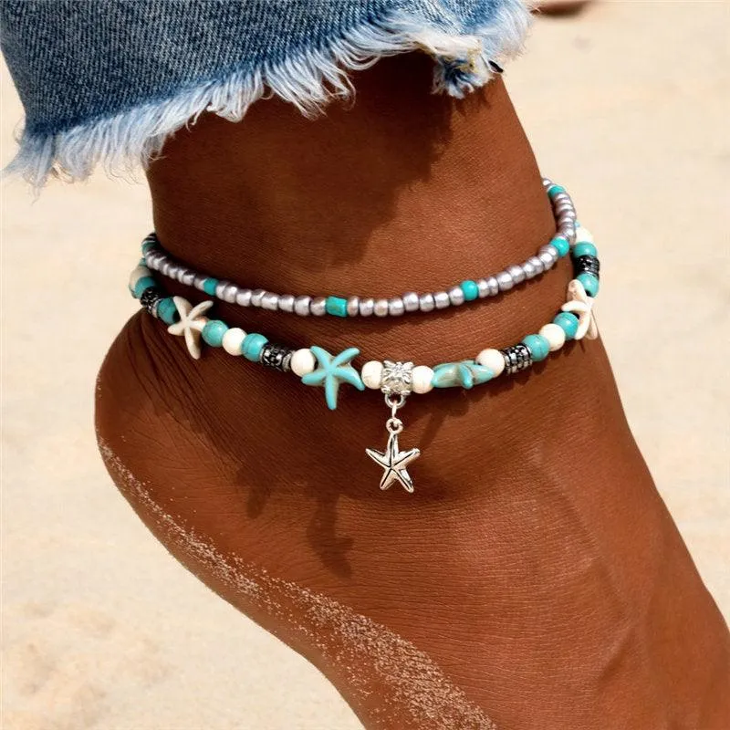 Handmade Bohemian Starfish Anklets