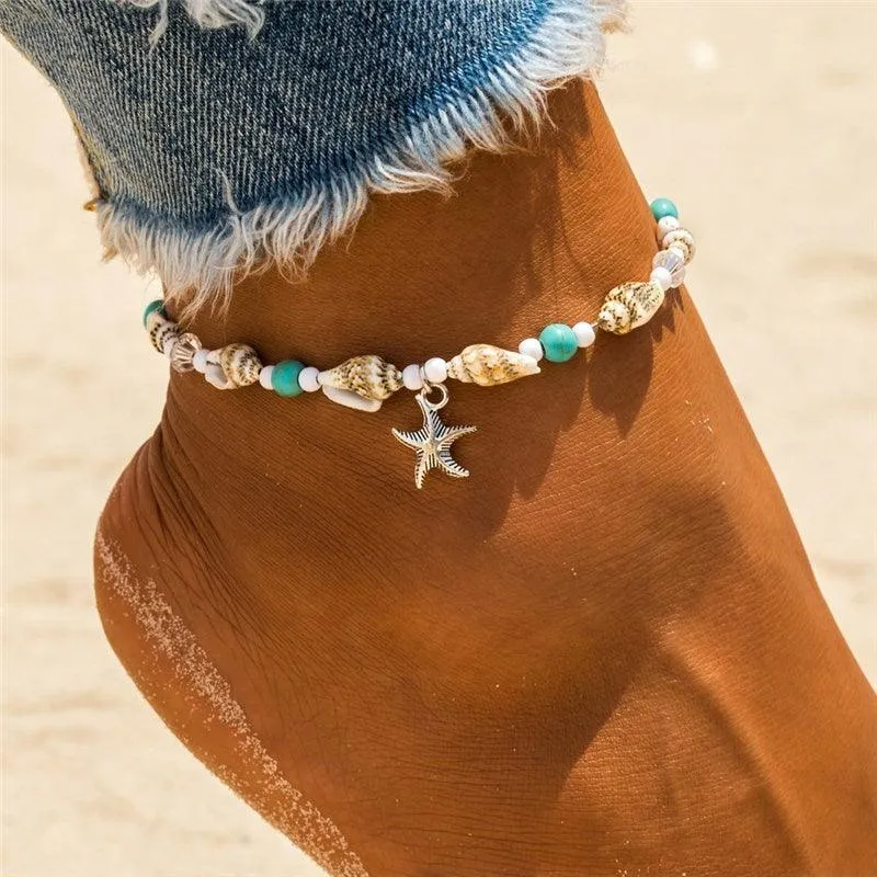 Handmade Bohemian Starfish Anklets