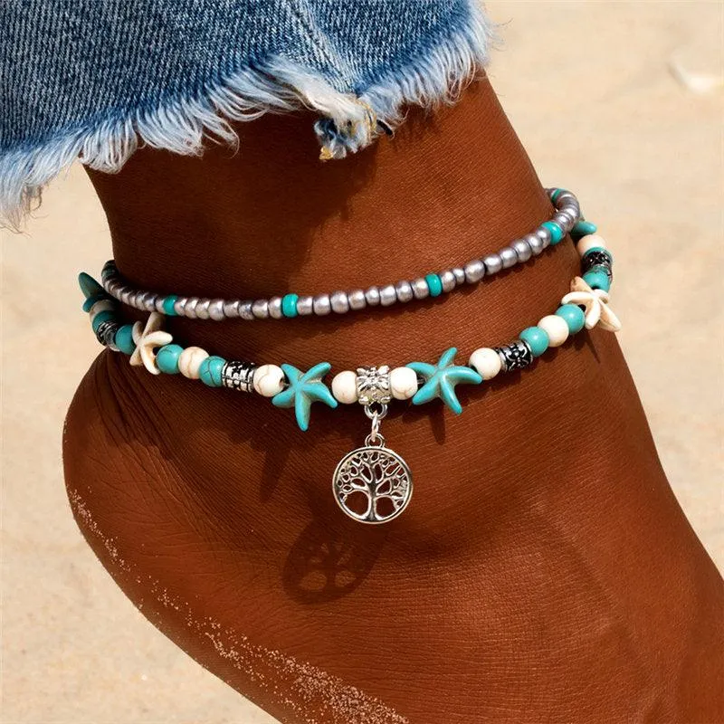 Handmade Bohemian Starfish Anklets