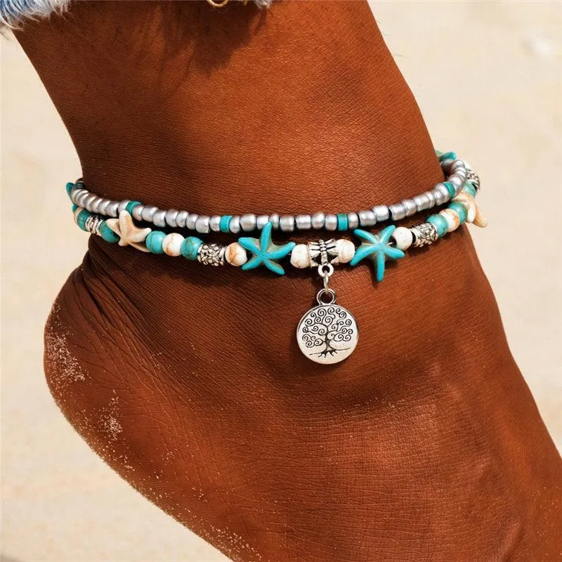 Handmade Bohemian Starfish Anklets