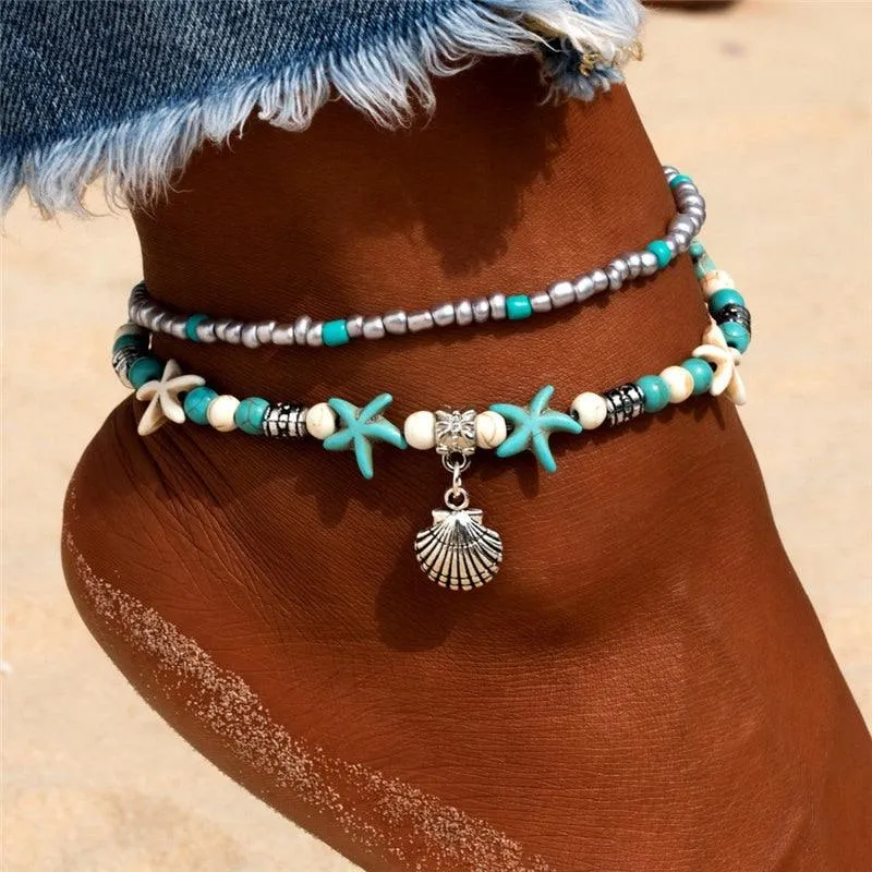 Handmade Bohemian Starfish Anklets