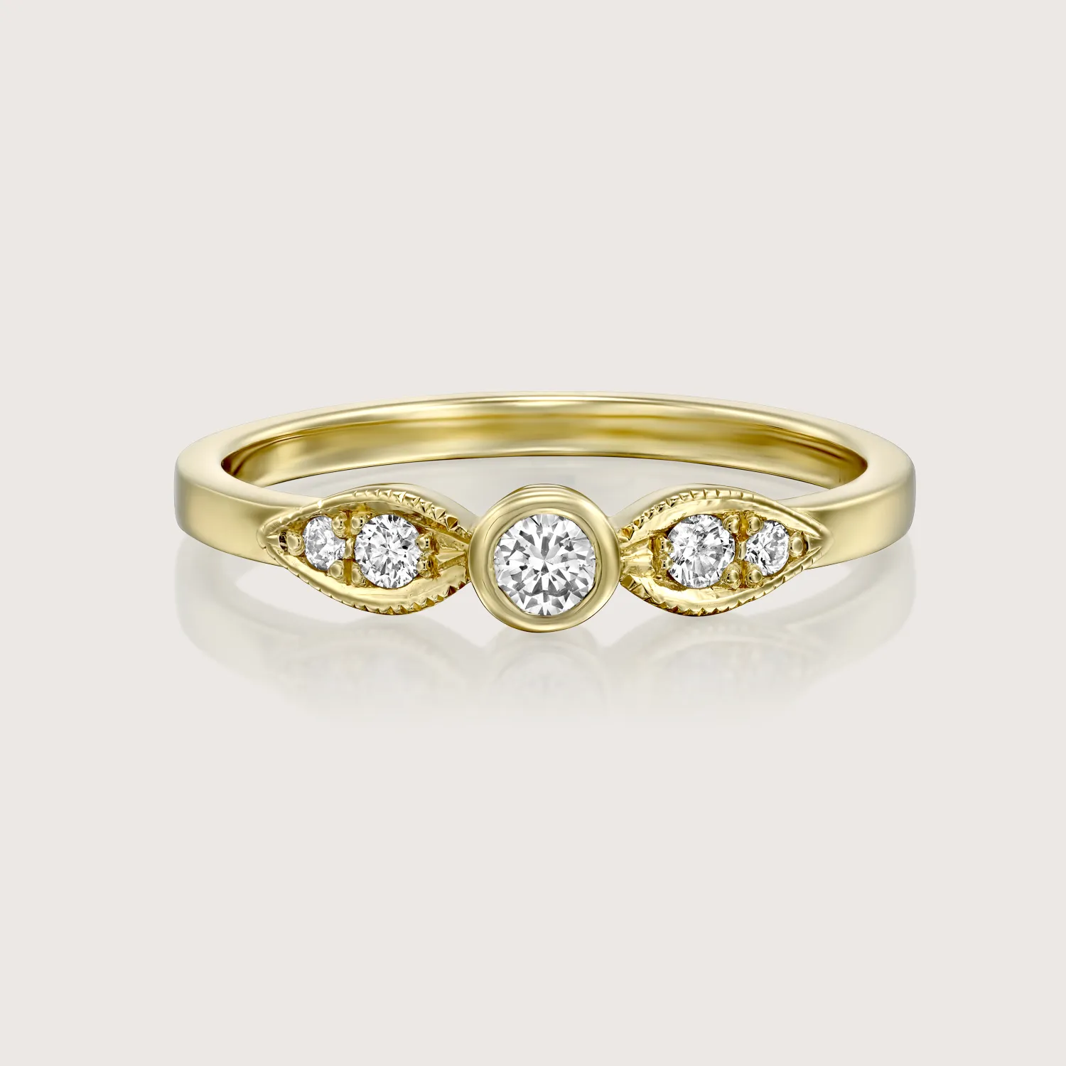 Heleni Gold Ring White 3mm Diamond