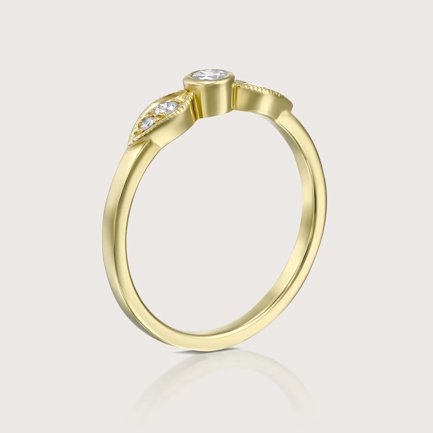 Heleni Gold Ring White 3mm Diamond