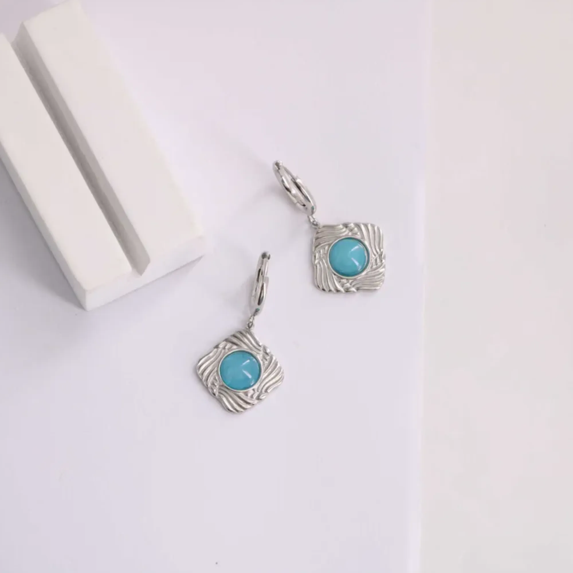 IG Style Simple Style Rhombus Plating Inlay Earrings