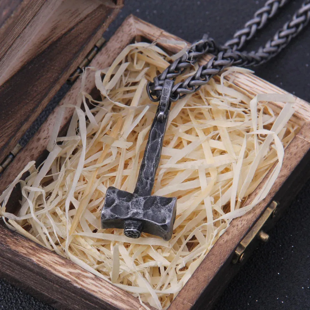 Iron Color Viking Hammer Mjolnir Necklace