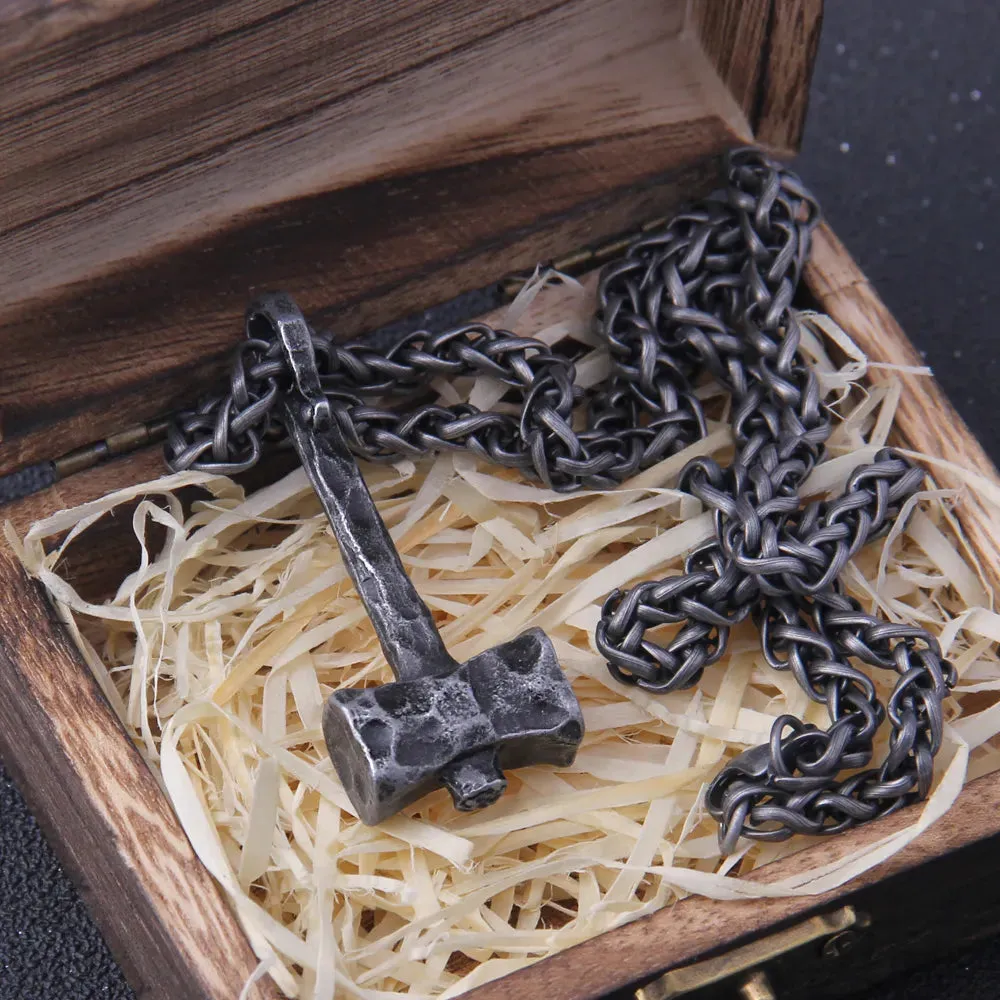 Iron Color Viking Hammer Mjolnir Necklace