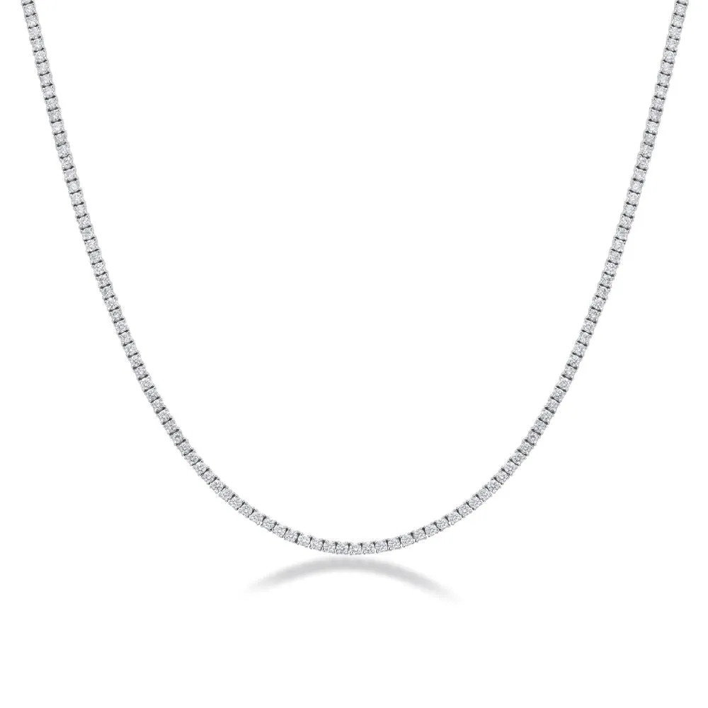 Lab Grown Diamond Tennis Necklace (6.00ct.) 2.50mm 4-Prongs Setting in 14K Gold