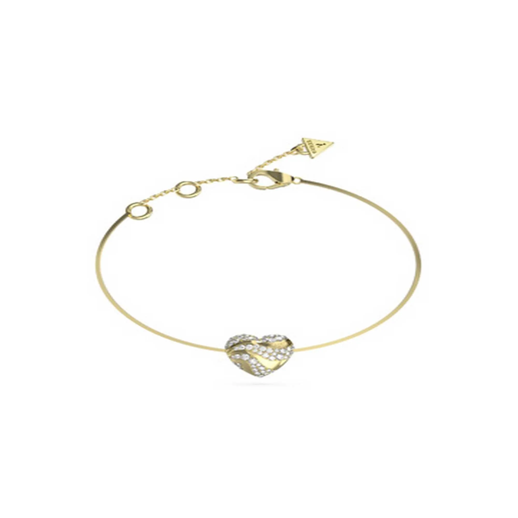 Ladies Heart Waves Snake Chain Bracelet UBB04502YGL