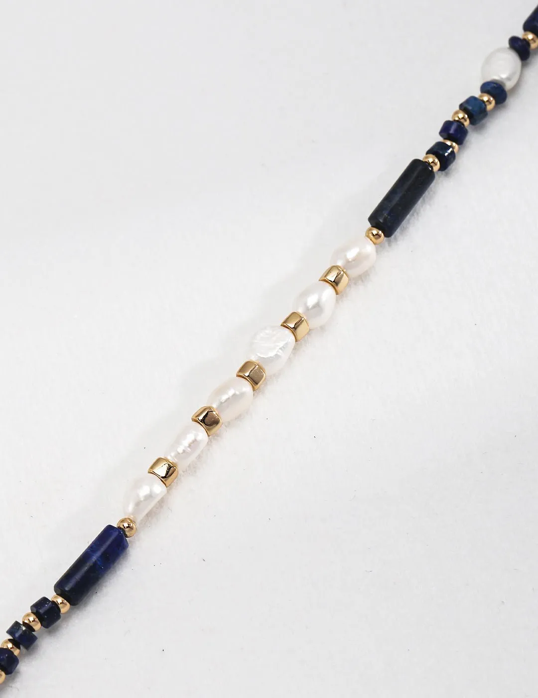 Lapis and Pearl Beaded Necklace