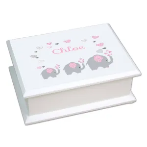 Lift Top Jewelry Box - Pink Elephant